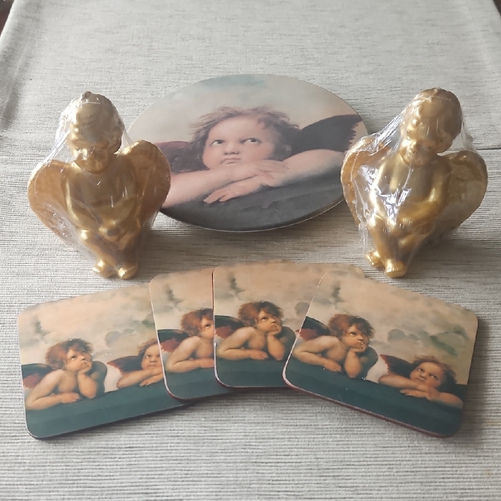Angel Bundle - Candles, Coasters & Trivet Plate